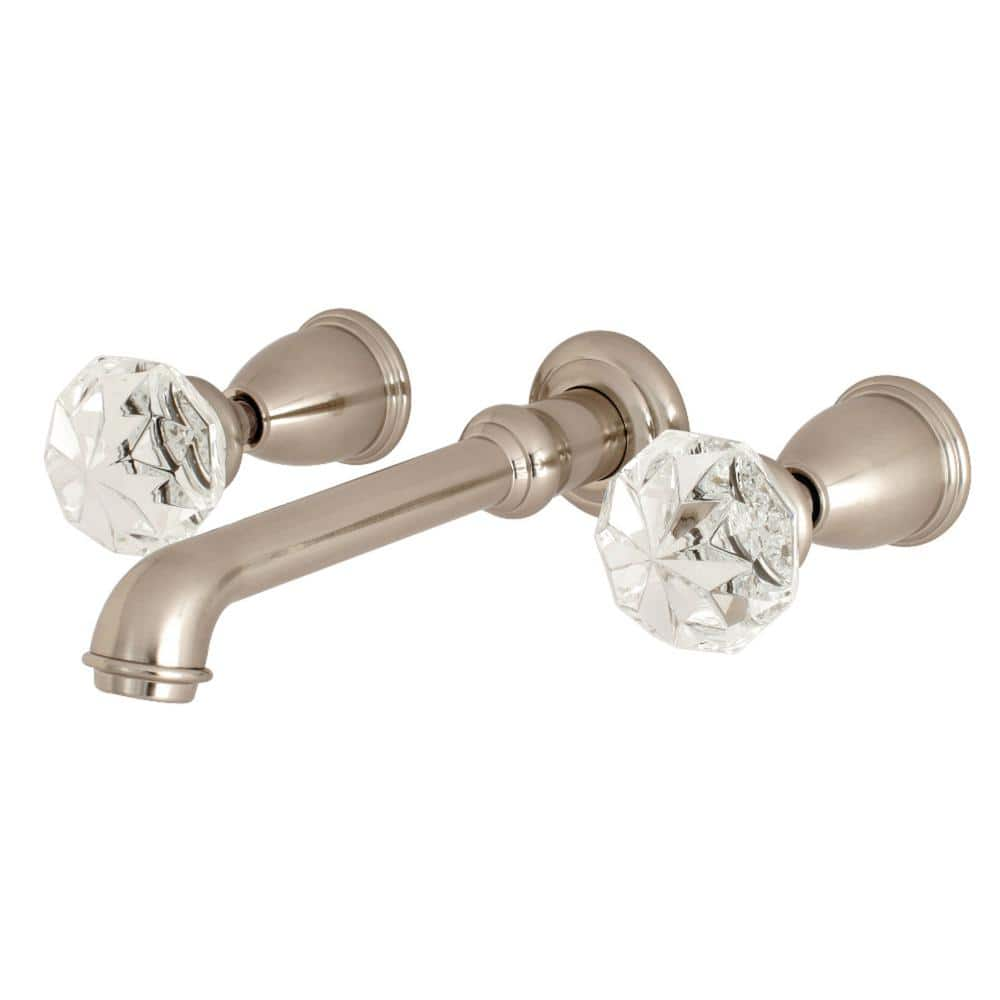 Kingston Brass Crystal Knob 2-Handle Wall-Mount Roman Tub Faucet Filler ...