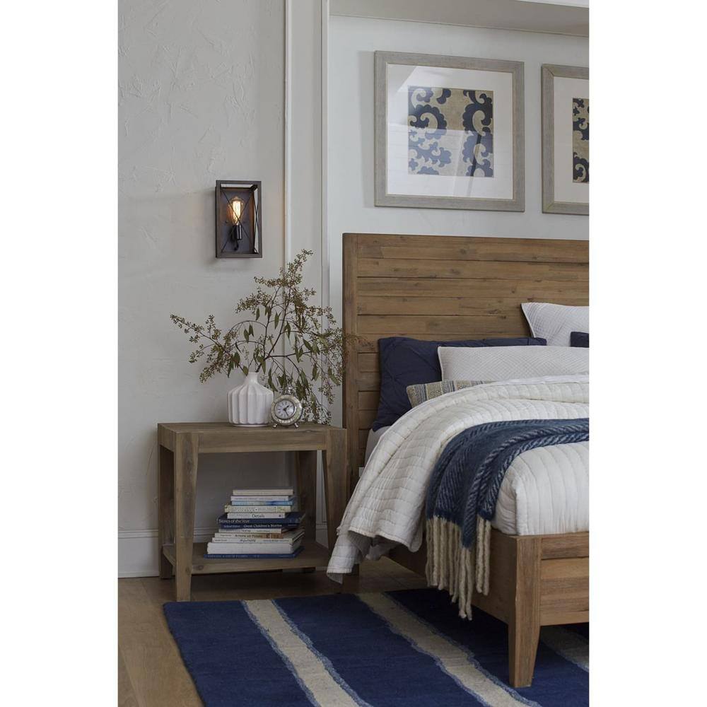 Antique Bronze and Oak Farmhouse Wall Sconce