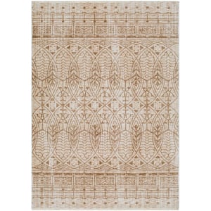 Frank Lloyd Wright Foundation x Livabliss Usonia Brown/White Geometric 3 ft. x 5 ft. Indoor Area Rug