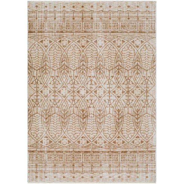Frank Lloyd Wright Foundation x Livabliss Usonia Brown/White Geometric 9 ft. x 12 ft. Indoor Area Rug