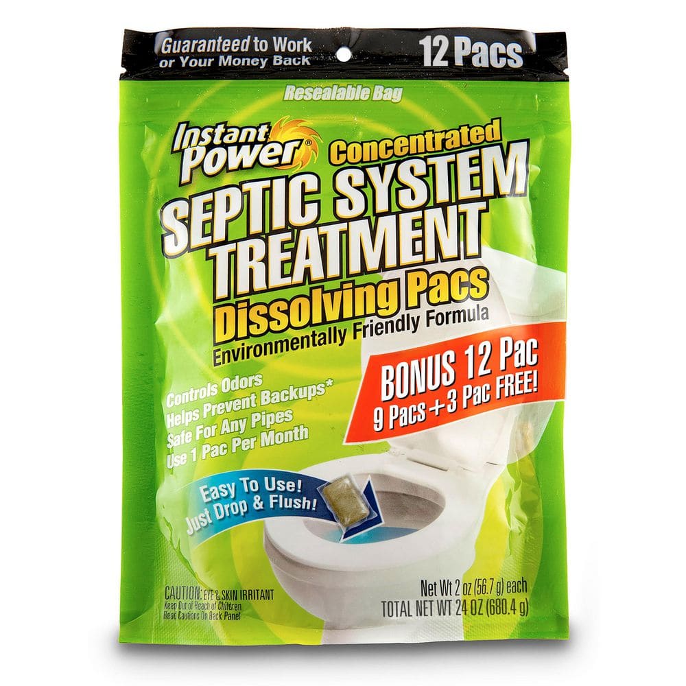 Instant Power Septic System Treatment Concentrated Dissolving Pacs Drain Cleaner (12-Pack)
