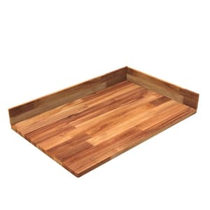 37 in. x 24 in. x 1 in. Acacia Vanity Top with Backsplash, Golden Teak