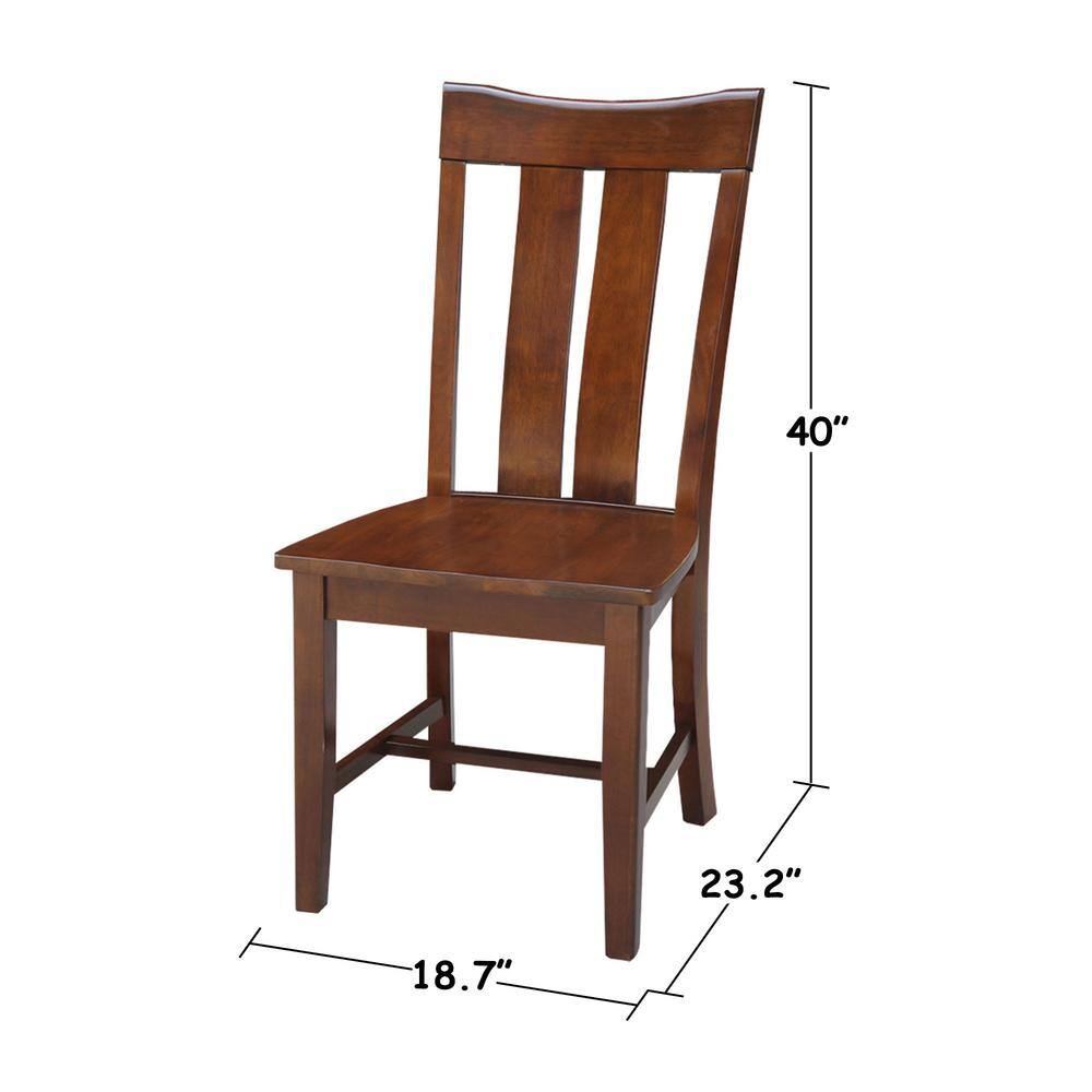 Espresso High Slat Solid Wood Side Chair