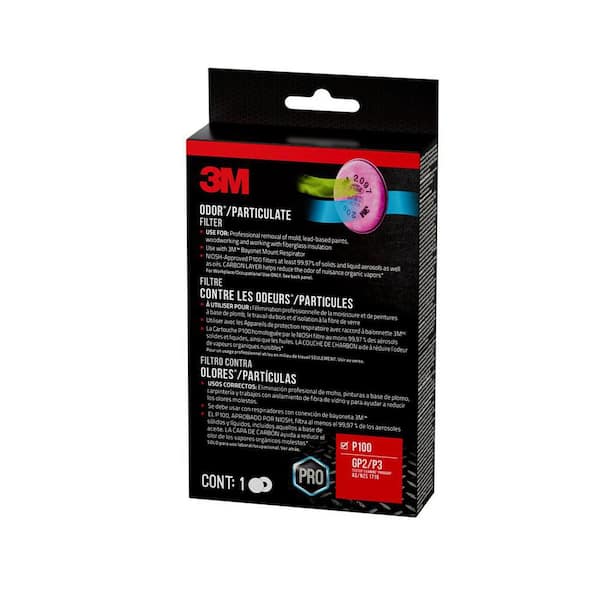 3M P100 Replacement Respirator Particulate Filter (2-Pairs) (Case