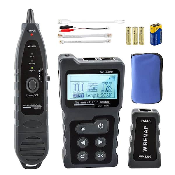 Advanced Network Cable Tester with PoE, NCV and Lamp for CAT5e/CAT6/CAT6a, Multifunction Wire Tracker