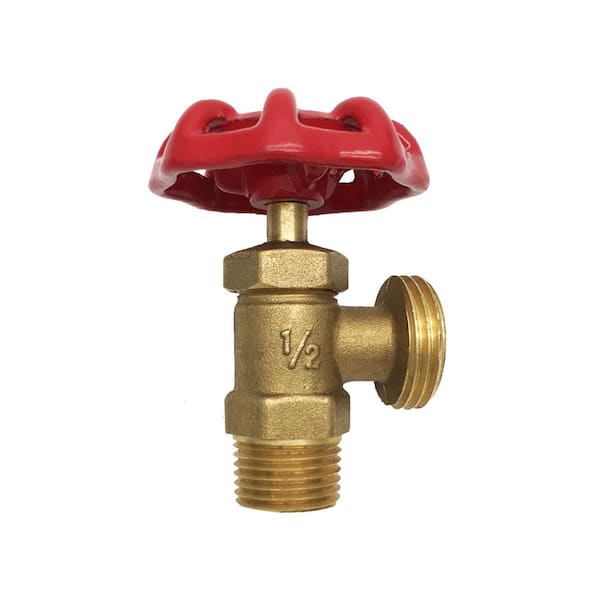 THEWORKS 1/2 in. MIP Inlet x 3/4 in. MHT Outlet Brass Threaded Boiler Drain Valve