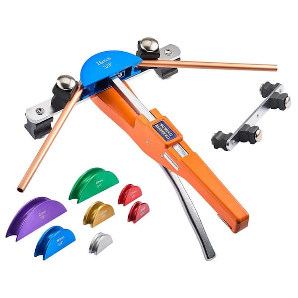 Tubing Bender Kit with 7 Color Aluminum Alloy Dies, 1/4 to 7/8 In., Ratcheting Tube Pipe Bender, Ratchet Bending Tool