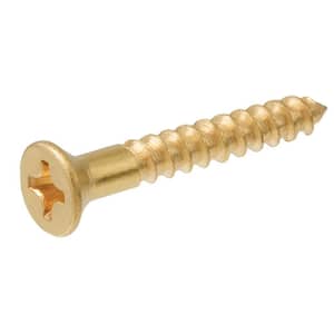 Prime-Line 9034615 Wood Screw Solid Brass 6 X 3/4 in Flat Head Phillips Pack of 25 