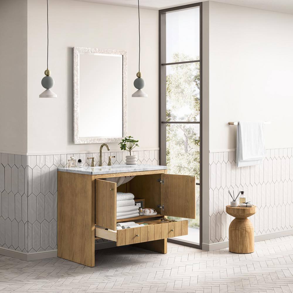 Hudson 36" Light Natural Oak Single Bathroom Vanity