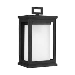 Roscoe 1-Light Textured Black Outdoor 11.5 in. Wall Lantern Sconce
