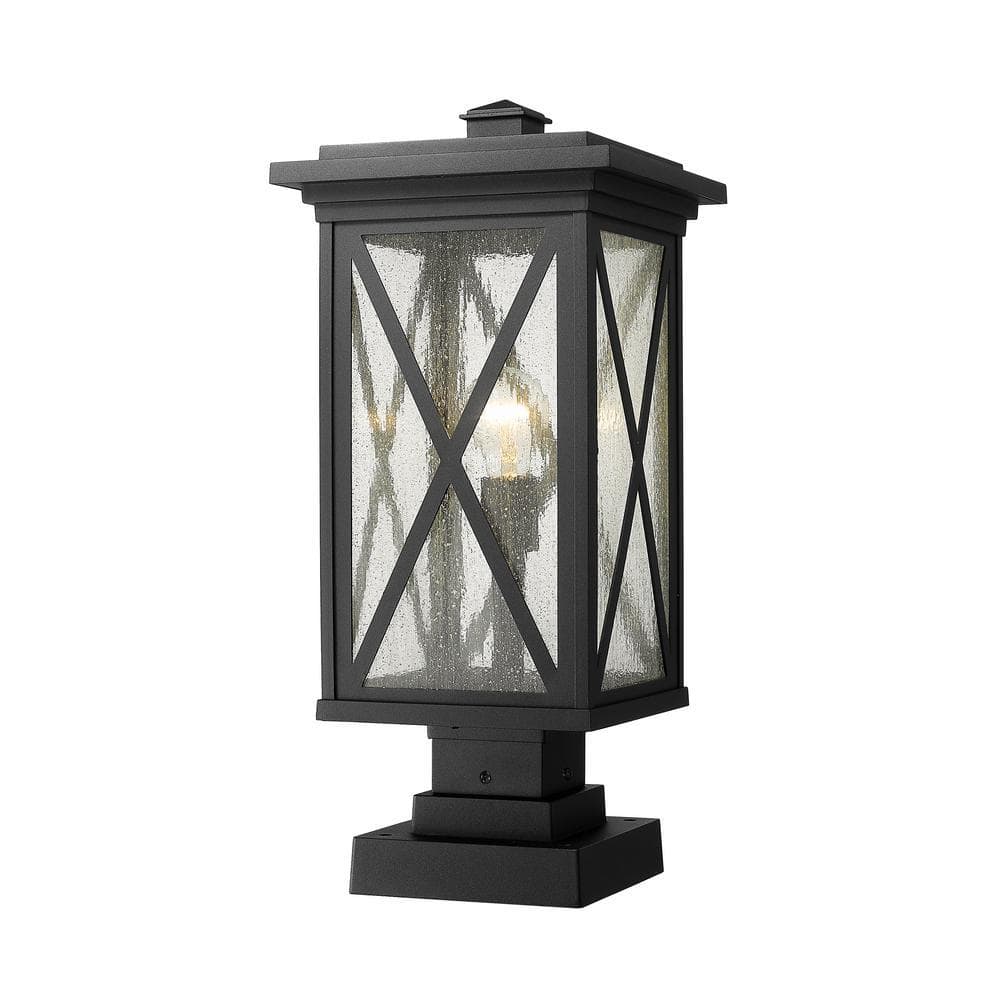 Brookside 21.25 in. 1-Light Black Aluminum Hardwired Outdoor