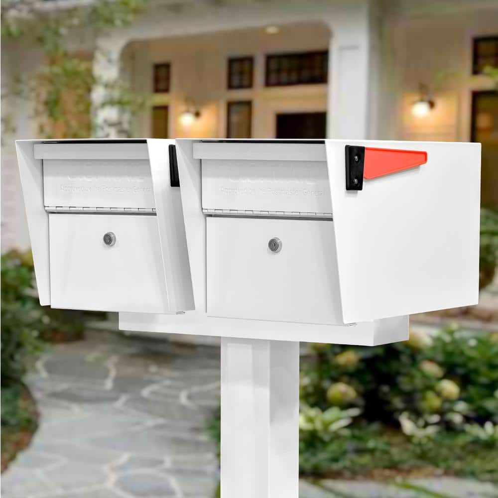 Mail Manager X2 Locking Mailbox Combo Kit with In-Ground Post, Alpine White, 2 Compartment High Security Cluster price history on PriceWatchPro
