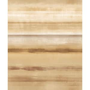 Atmosphere Ochre/Gold/Cream Metallic Skye Stripe Non-Pasted Non-Woven Paper Wallpaper Roll (Covers 57 sq.ft.)