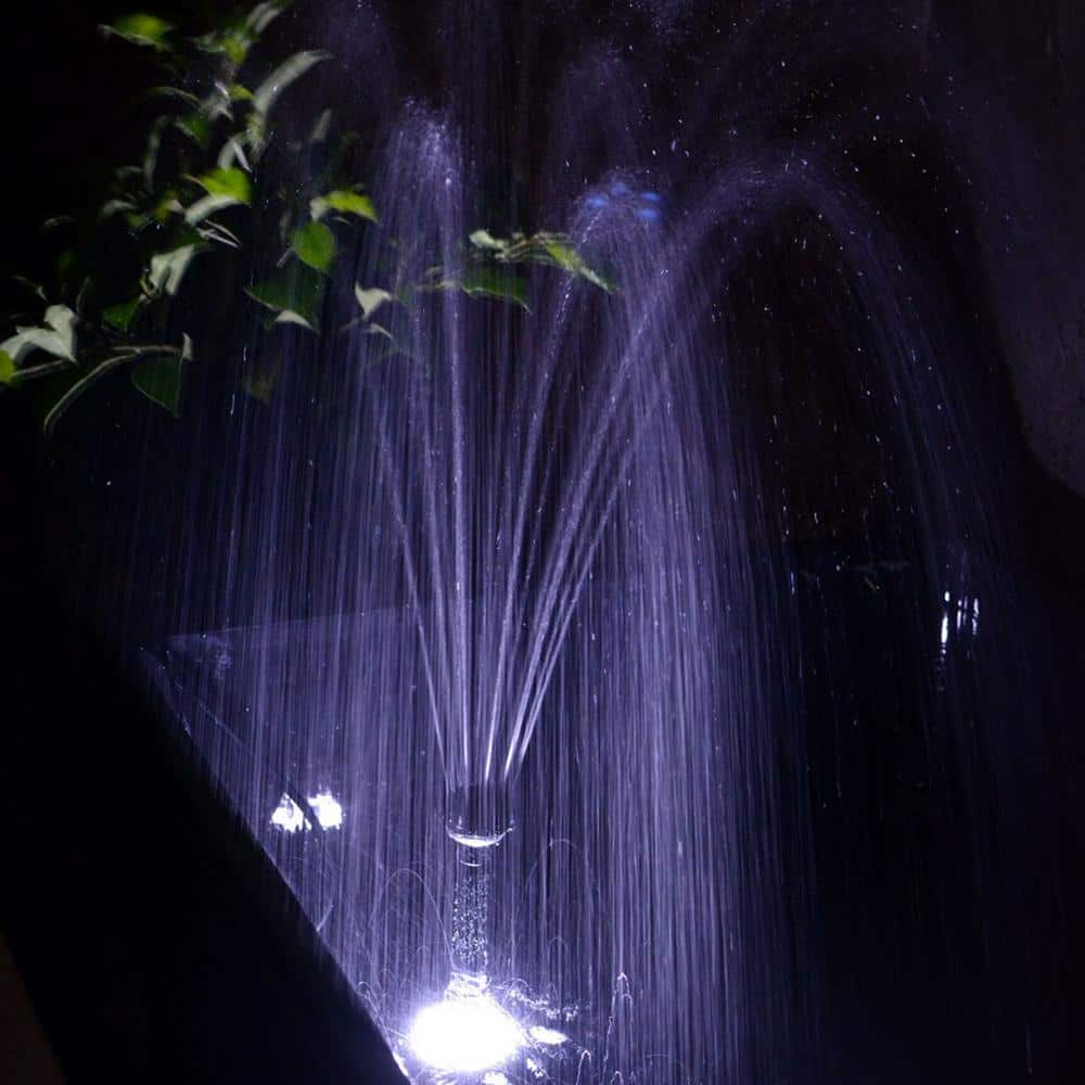 Solar Powered Black Pond Pump Kit with LED Light