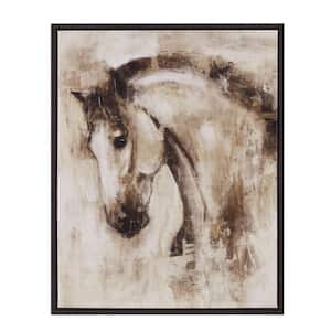 Anky 1-Piece Framed Art Print 29.5 in. x 23.5 in. Hand Embellished Framed Canvas Horse Wall Art