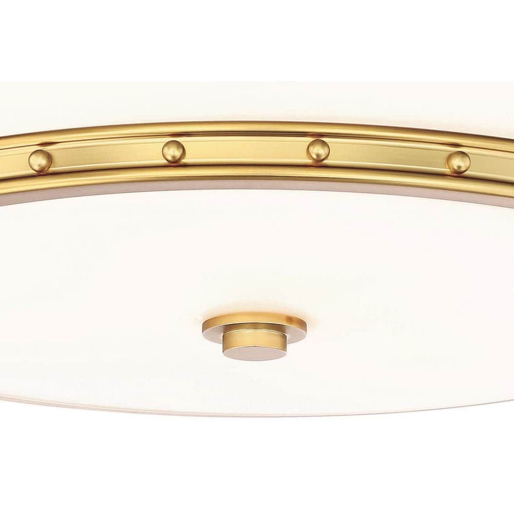 Liberty Gold Brushed Nickel 1-Light LED Drum Flush Mount