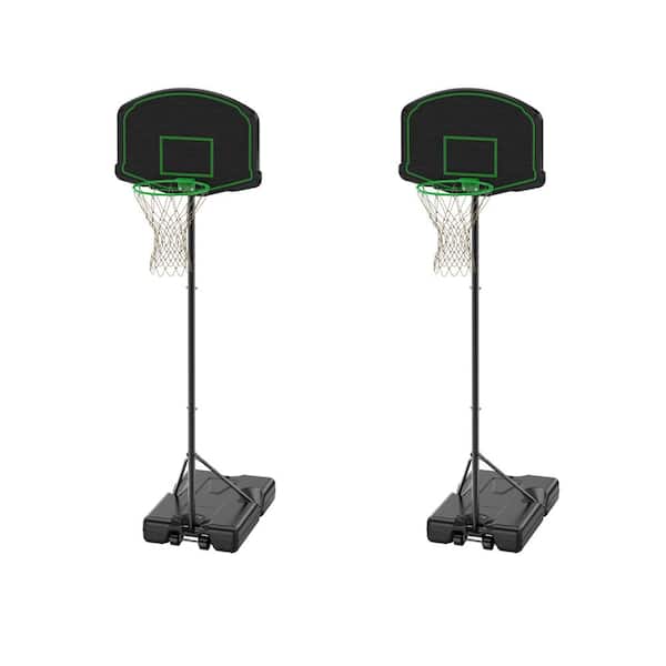 Anvil Portable Basketball Hoop Basketball Goal System 60 in. to 78 in. Height Adjustable, Fillable Base with Wheels (2-Pack)