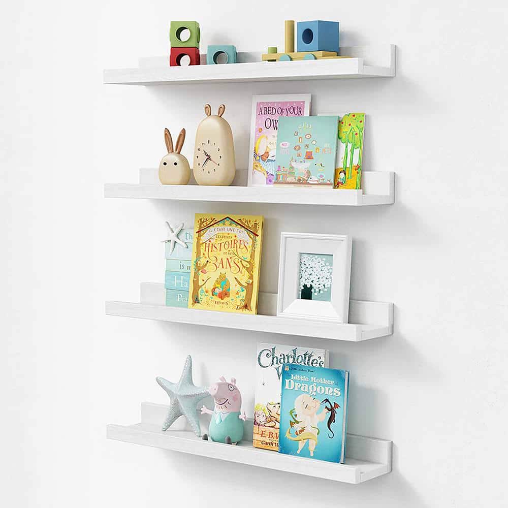 23 in. W x 4.5 in. D Floating Decorative Wall Shelf Set of 4