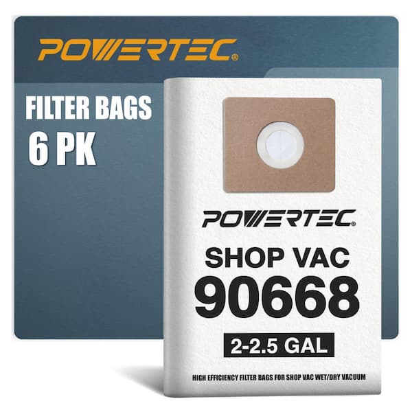 2-2.5 Gal. Shop Vacuum Bags for Shop Vac Type B 9066800,9066833 Filter Bags, Replacement For Shop Vac Bags (6-Pack)