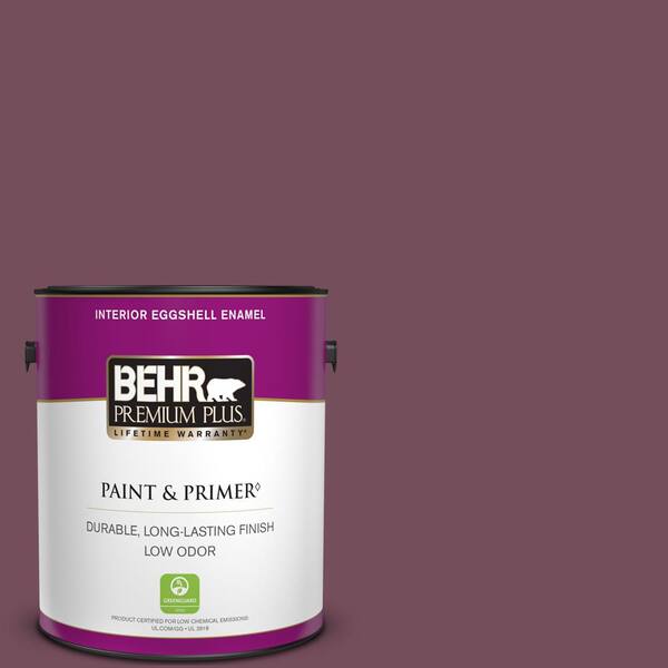 BEHR PREMIUM PLUS 1 gal. #S120-7 Fine Wine Eggshell Enamel Low Odor Interior Paint & Primer