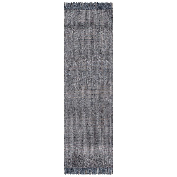 Natural Fiber Charcoal/Beige 2 ft. x 12 ft. Woven Thread Runner Rug