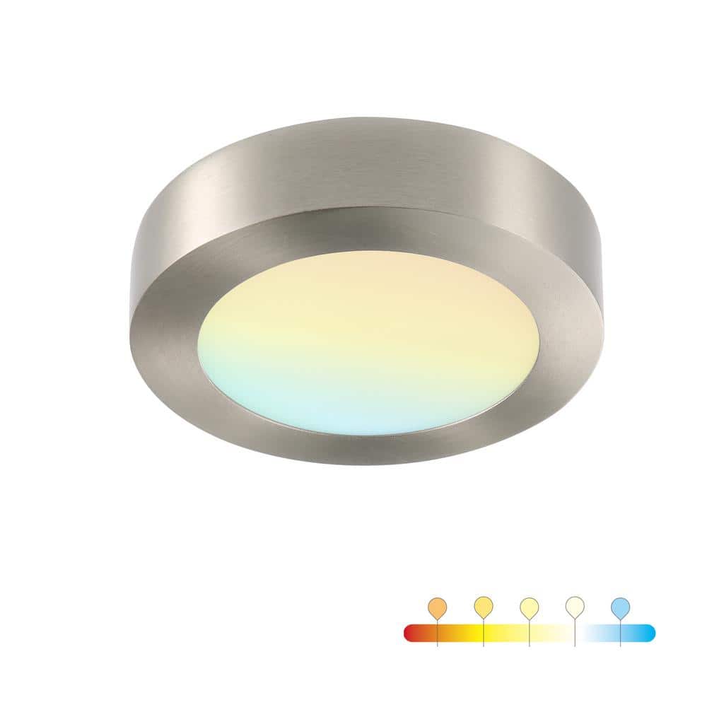 7 in. Round Color Brushed Nickel Selectable Integrated LED Flush Mount Downlight price history on PriceWatchPro
