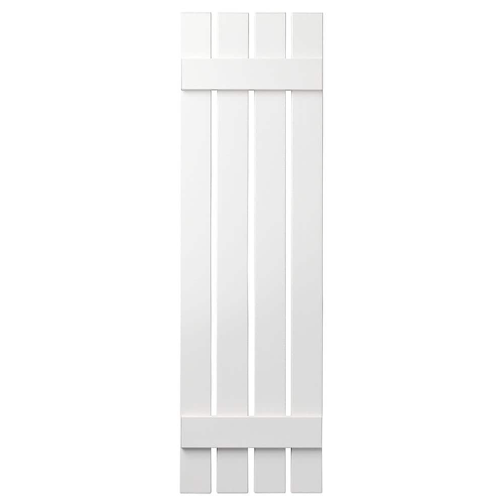 Ply Gem 16 in. x 47 in. Polypropylene Plastic 4Board Open Board and Batten Shutters Pair in