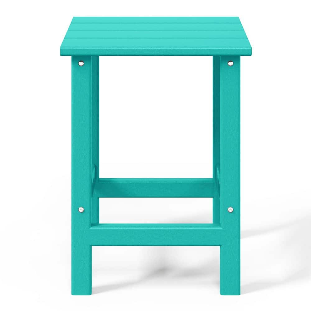 Turquoise HDPE All-Weather Outdoor Patio Side Table