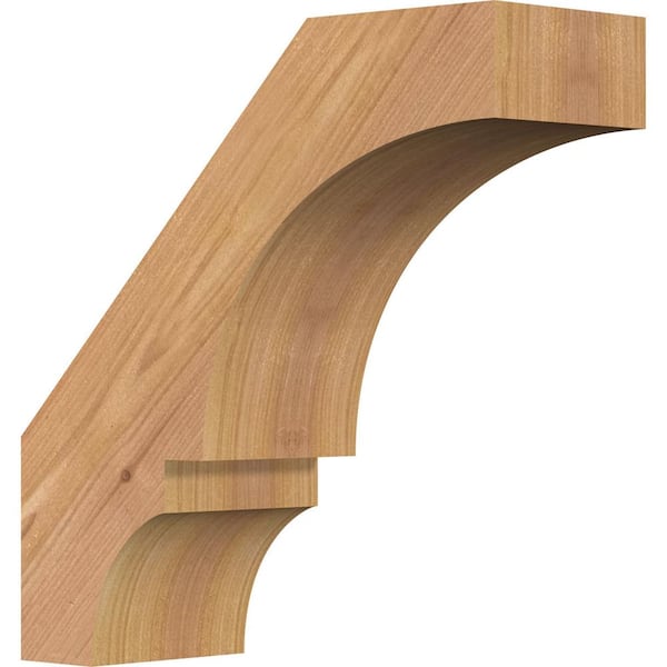 Ekena Millwork 3 1/2"W x 10"D x 10"H Balboa Smooth Knee Brace, Western Red Cedar