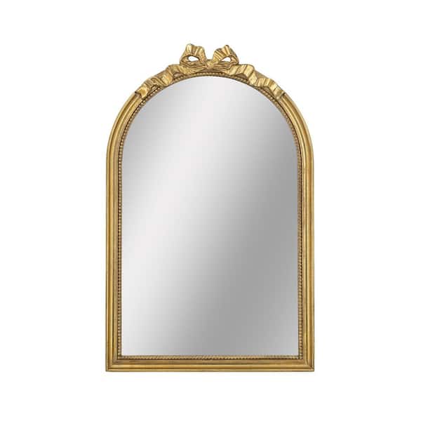 Unbranded Gold 23.6 in. W x 37.3 in. H Decorative Wall Mirror Arch Mirror with Baroque Style