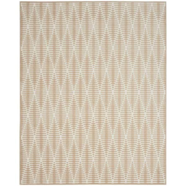 Nourison Casual Beige 8 ft. x 10 ft. Diamond Contemporary Area Rug