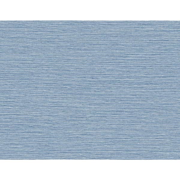 LILLIAN AUGUST 60.75 sq. ft. Coastal Haven Riviera Blue Tiger Island Faux Sisal Embossed Vinyl Unpasted Wallpaper Roll