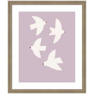Florence ''Minimalist Birds Poster 3 Purple'' by Laura Moss Animals Framed Art Print 26 in. x 22 in.
