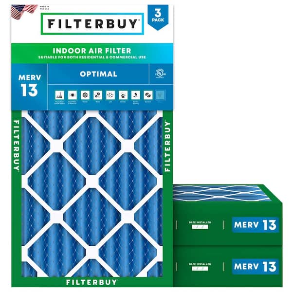 16 in. x 25 in. x 4 in. MERV 13 (FPR 10) Health Defense Pleated HVAC AC Furnace Air Filters Replacement (3-Pack)