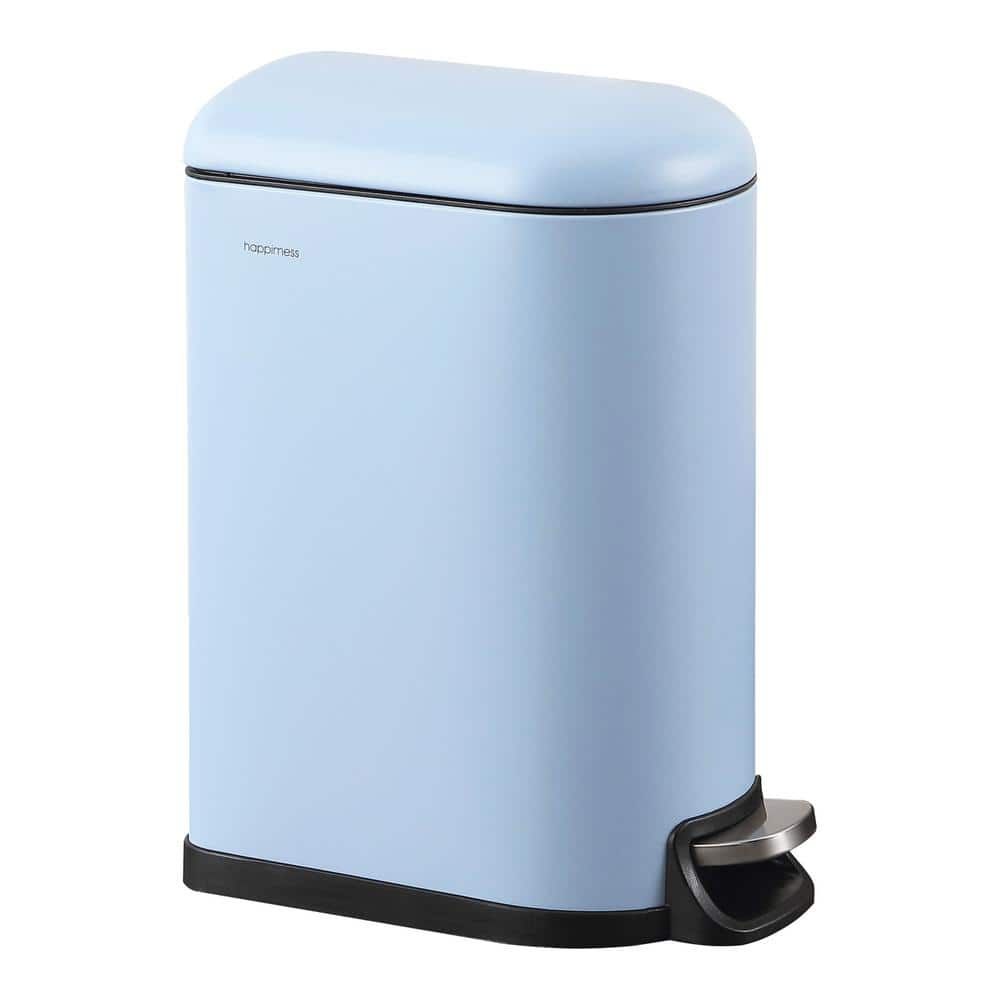 Tide Pool Blue Stainless Steel Step-Open Trash Can