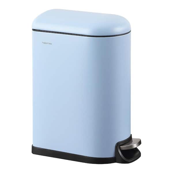 happimess Roland Mini 2.6 Gal. Tide Pool Blue Step-Open Trash Can