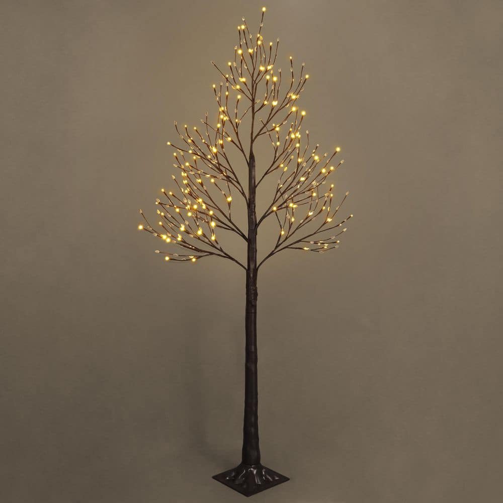 6 ft. Brown Pre-Lit LED Willow Lighted Twig Tree Artificial Christmas Tree with 120 Warm White LED Light price history on PriceWatchPro
