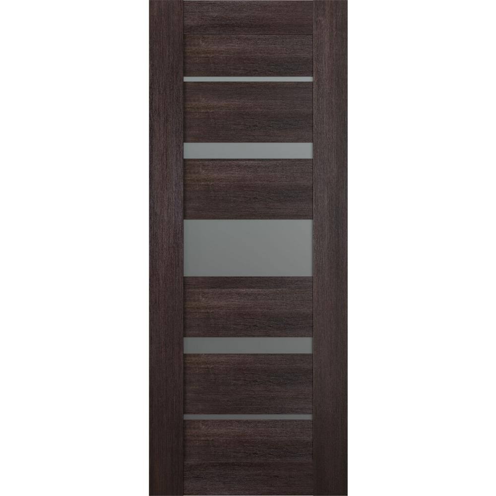Vona 07-03 18 in. x 84 in. No Bore 5-lite Frosted Glass Veralinga Oak Wood Solid Composite Core Interior Door Slab price history on PriceWatchPro