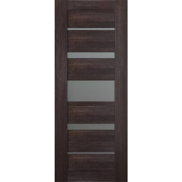 Belldinni Vona 07-03 30 in. x 84 in. No Bore 5-lite Frosted Glass Veralinga Oak Wood Solid Composite Core Interior Door Slab