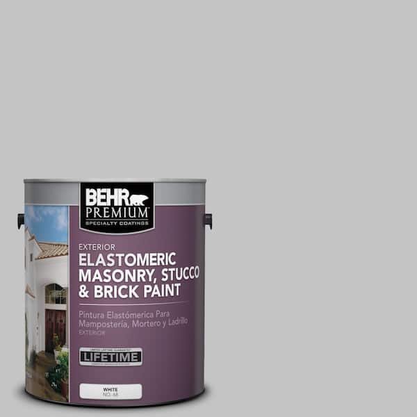 BEHR PREMIUM 1 gal. #N520-2 Silver Bullet Elastomeric Masonry, Stucco and Brick Exterior Paint