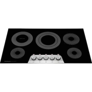 Gallery 36 in. Radiant Electric Cooktop in Stainless Steel with 5 Burner Elements, including Dual Burner