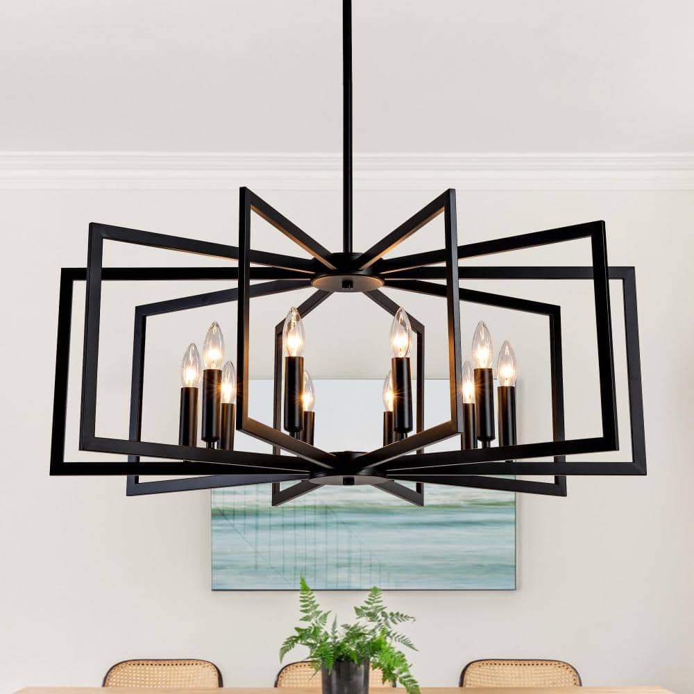 40W 10-Light Lantern Tiered Adjustable Height Chandeliers Industrial Pendant Light For Dining Room Hallway Entryway price history on PriceWatchPro