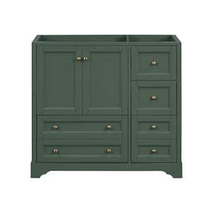 35.43 in. W x 17.87 in. D x 33 in. H Bath Vanity Cabinet without Top with 4 Storage Drawers and Shelf in Green