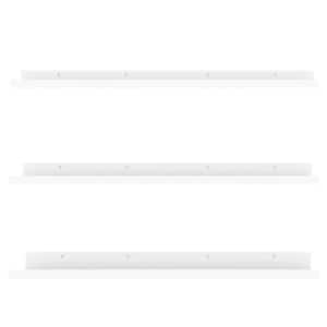 24 Inch White Floating Shelves for Wall Mount,Wood Wall Shelf Ledge,Set of 3