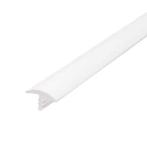 9/16 in. white Flexible Polyethylene Center Barb Bumper Tee Moulding Edging 25 foot long Coil