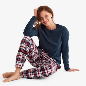 The Company Store Company Cotton Family Flannel Winter Plaid Kids  12-Red/Navy Pajama Set 60016 - The Home Depot