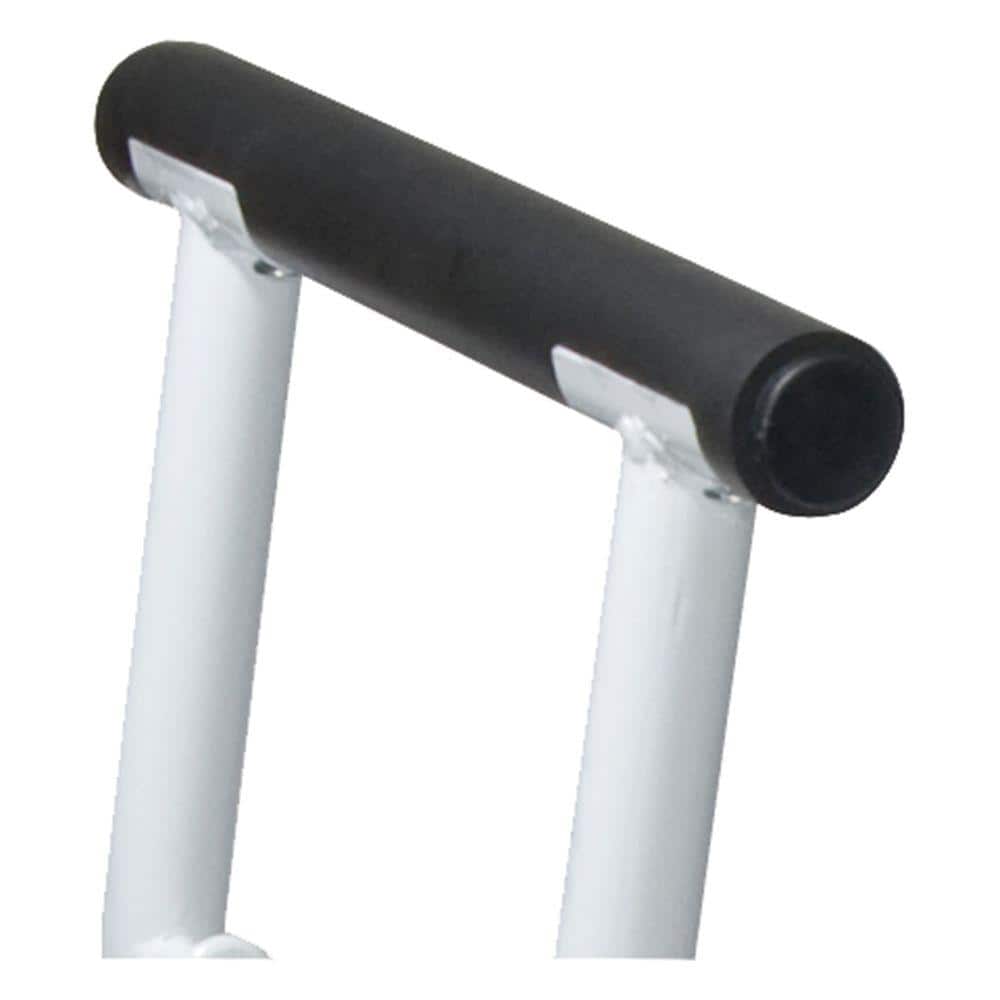 White Aluminum Stand Alone Toilet Safety Rail with Padded Handles