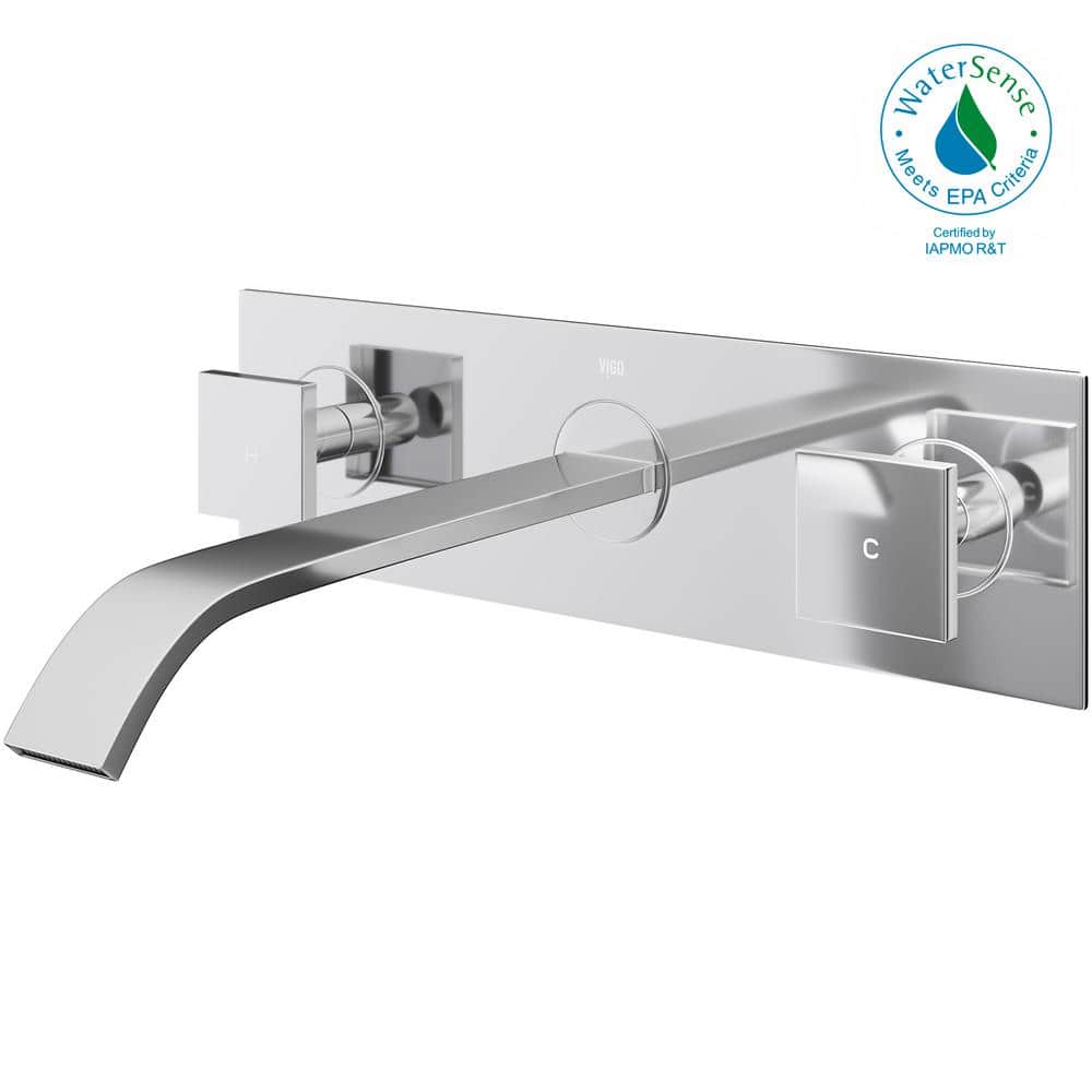 Modern Black and Chrome Brass Wall-Mounted Bathroom Faucet