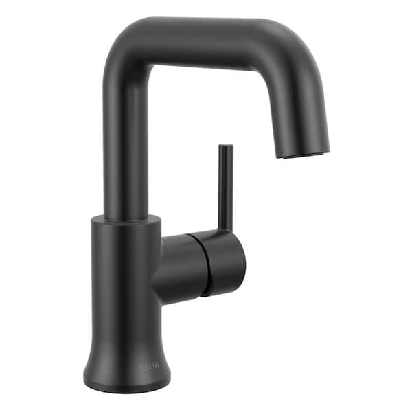 Trinsic Single Handle Single Hole Bathroom Faucet with Drain Kit Included in Matte Black
