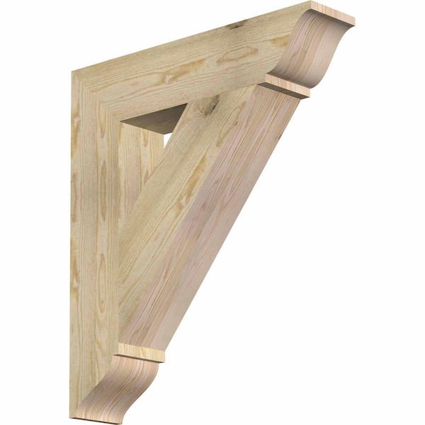 Ekena Millwork 6 in. x 32 in. x 28 in. Douglas Fir Traditional Rough Sawn Bracket